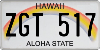 HI license plate ZGT517