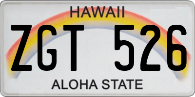 HI license plate ZGT526