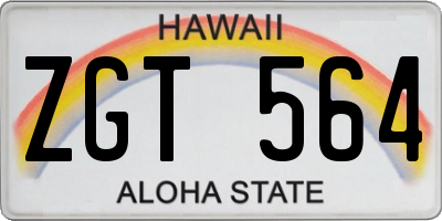 HI license plate ZGT564