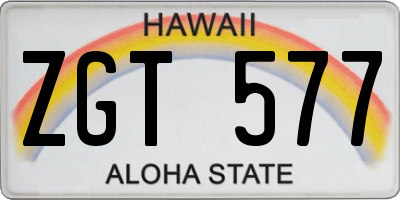 HI license plate ZGT577