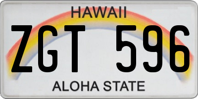 HI license plate ZGT596