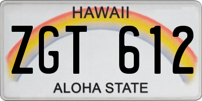 HI license plate ZGT612