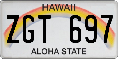 HI license plate ZGT697