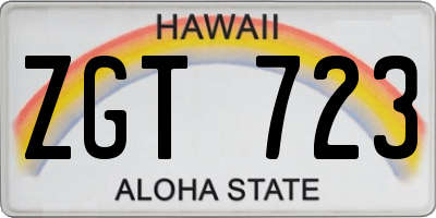 HI license plate ZGT723