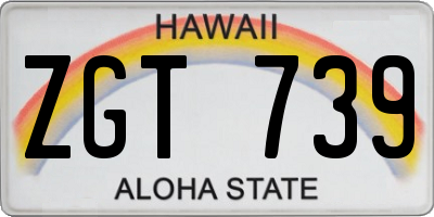 HI license plate ZGT739