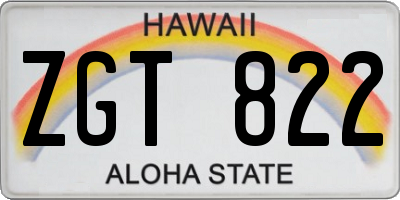 HI license plate ZGT822