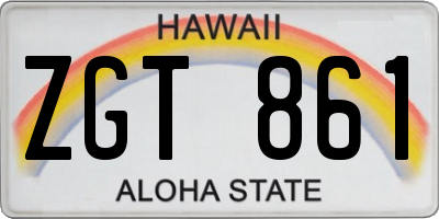 HI license plate ZGT861