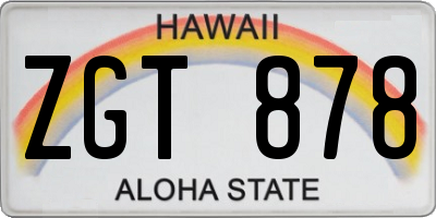 HI license plate ZGT878