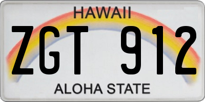 HI license plate ZGT912