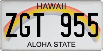 HI license plate ZGT955