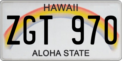 HI license plate ZGT970