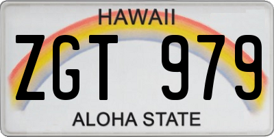 HI license plate ZGT979