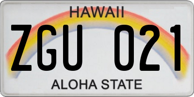 HI license plate ZGU021