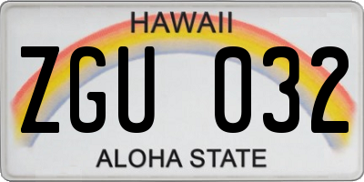 HI license plate ZGU032