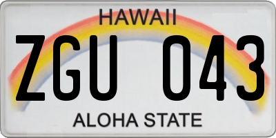 HI license plate ZGU043