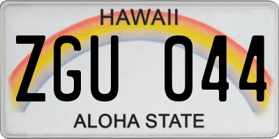 HI license plate ZGU044