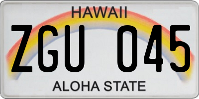 HI license plate ZGU045