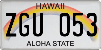 HI license plate ZGU053