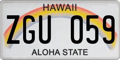HI license plate ZGU059