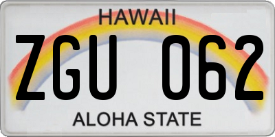 HI license plate ZGU062