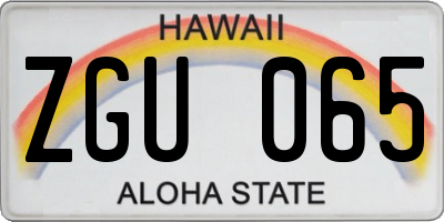 HI license plate ZGU065