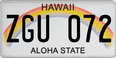 HI license plate ZGU072