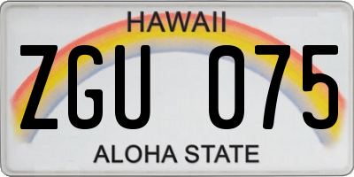 HI license plate ZGU075