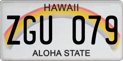HI license plate ZGU079