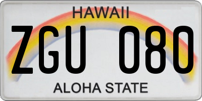 HI license plate ZGU080