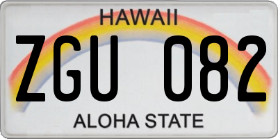 HI license plate ZGU082