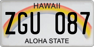 HI license plate ZGU087