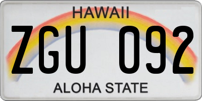 HI license plate ZGU092