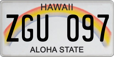 HI license plate ZGU097