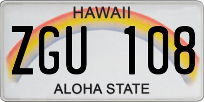 HI license plate ZGU108