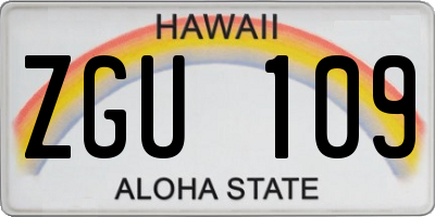 HI license plate ZGU109