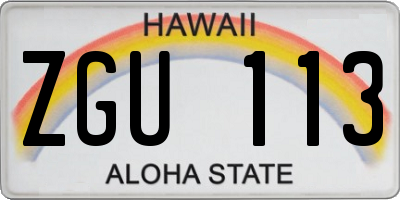 HI license plate ZGU113