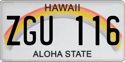 HI license plate ZGU116