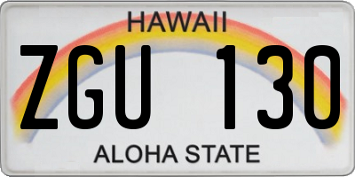 HI license plate ZGU130