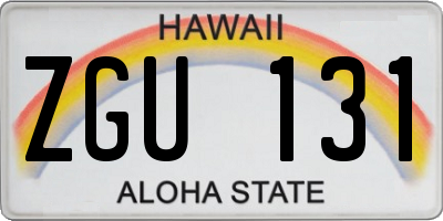 HI license plate ZGU131