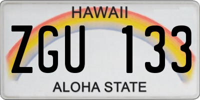 HI license plate ZGU133