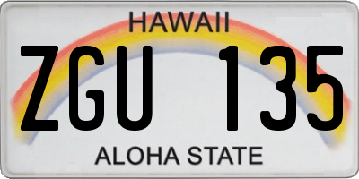 HI license plate ZGU135