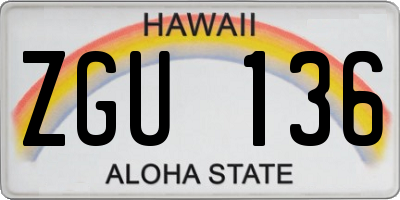 HI license plate ZGU136