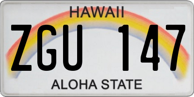HI license plate ZGU147
