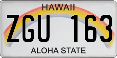 HI license plate ZGU163