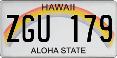 HI license plate ZGU179