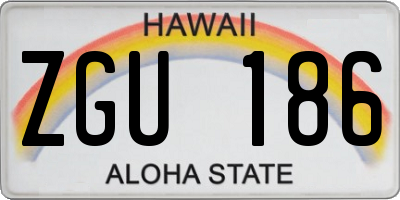 HI license plate ZGU186