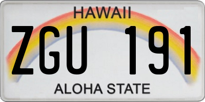 HI license plate ZGU191