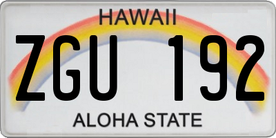 HI license plate ZGU192