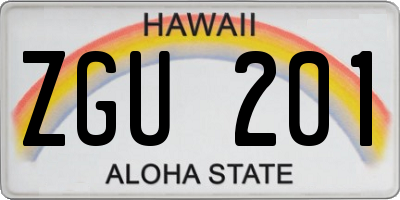 HI license plate ZGU201