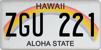 HI license plate ZGU221
